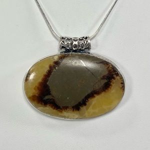 XL Septarian 925 Oval Gemstone Pendant